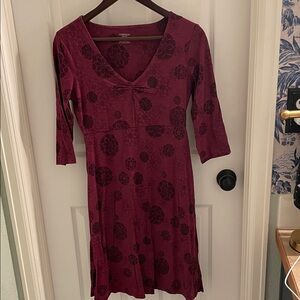 Toad&Co Burgundy Floral Dress